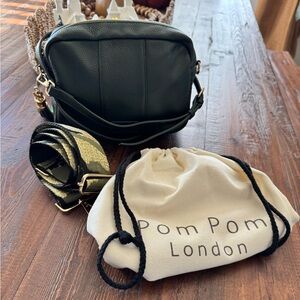 Pom Pom London Elegant Black Crossbody Bag